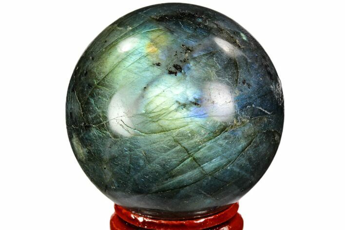 Flashy, Polished Labradorite Sphere - Great Color Play #105779